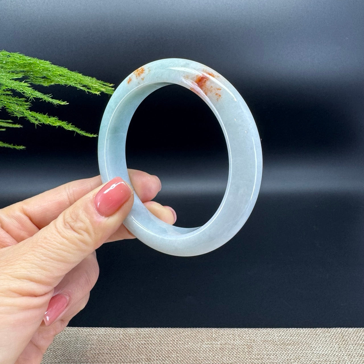Genuine Burmese Green&Sajin Jadeite Bangle Bracelet (58.8mm)