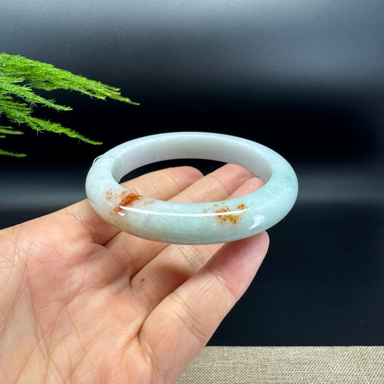 Genuine Burmese Green&Sajin Jadeite Bangle Bracelet (58.8mm)