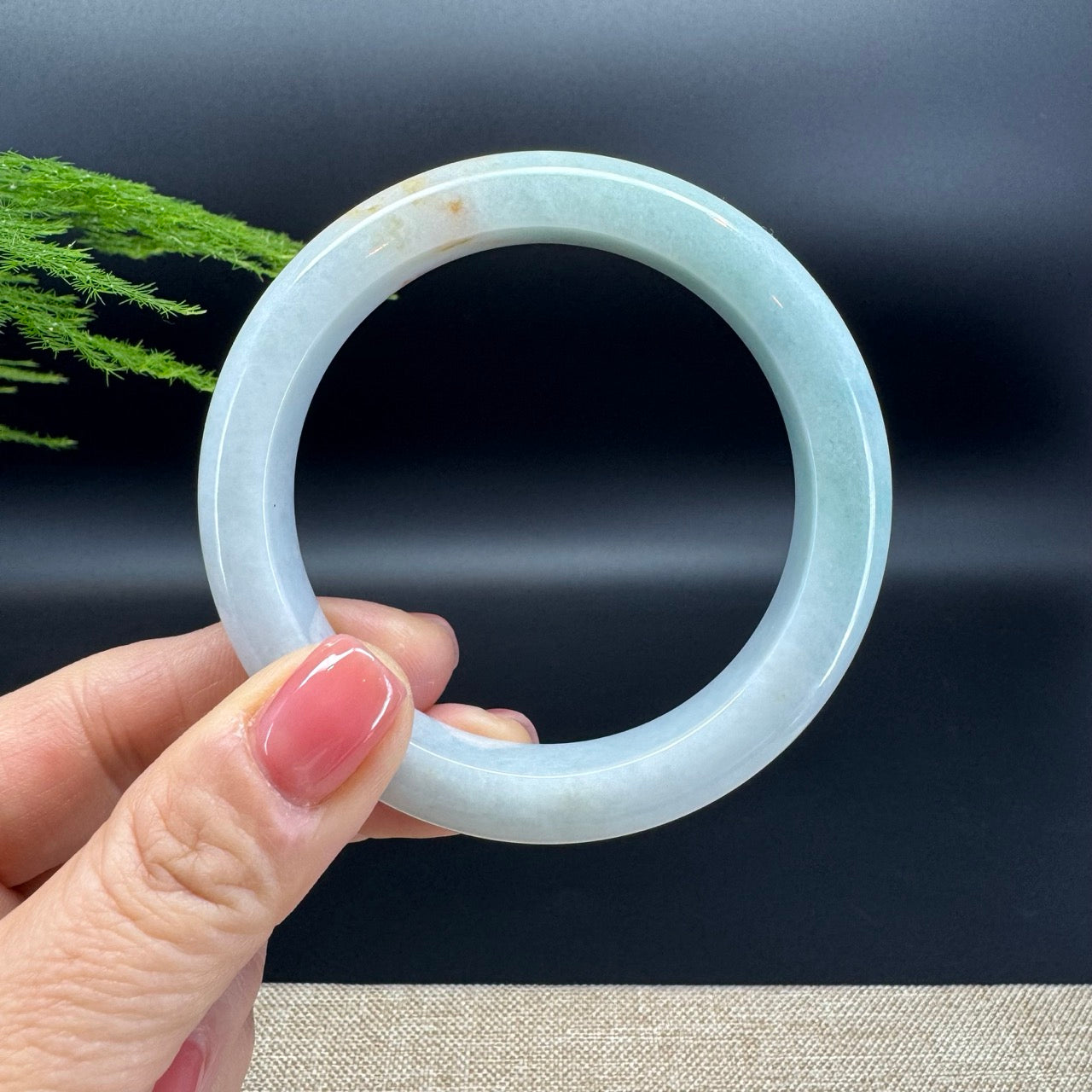 Genuine Burmese Green&Sajin Jadeite Bangle Bracelet (58.8mm)