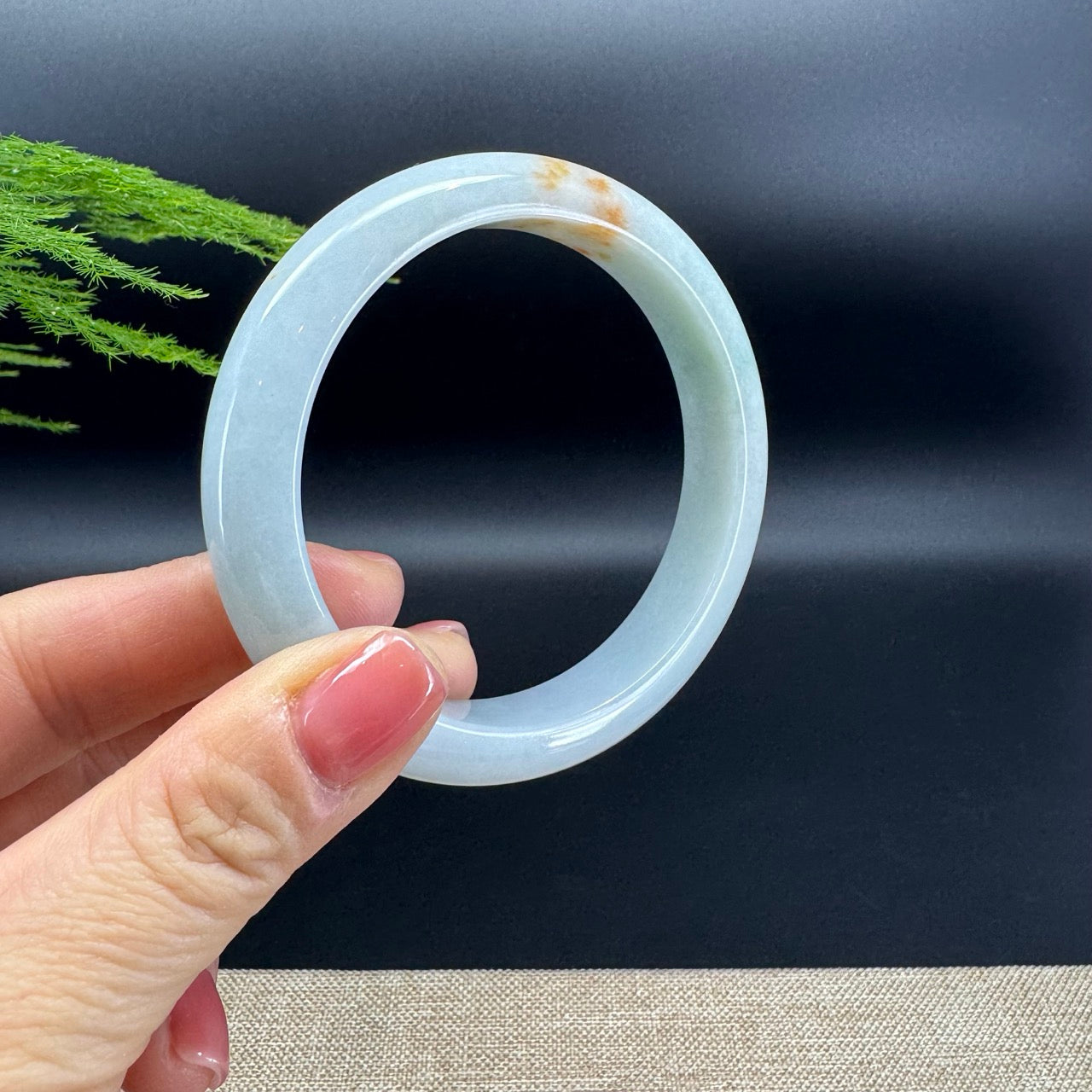 Genuine Burmese Light Green Jadeite Bangle Bracelet (61.6mm)