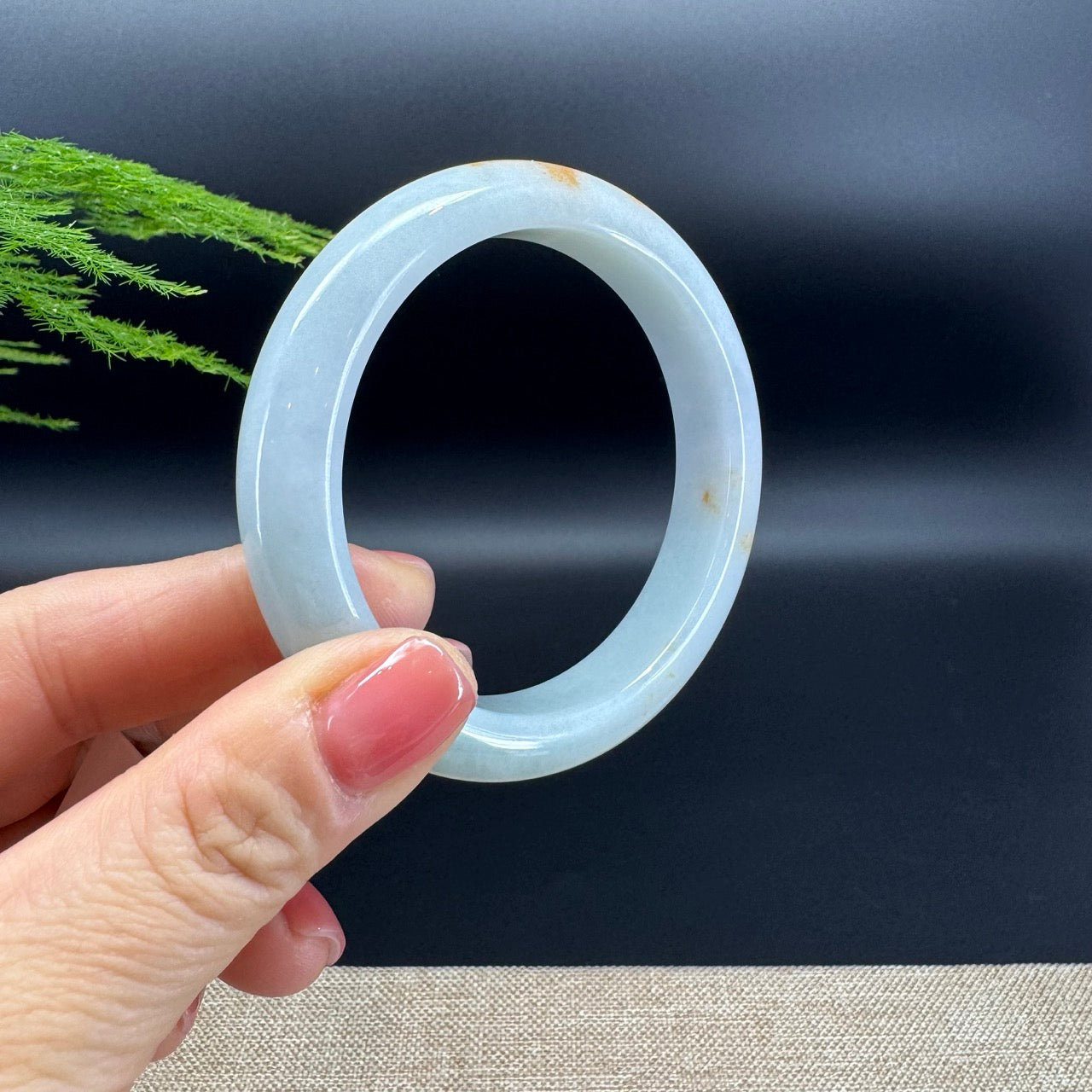 Genuine Burmese Light Green & Sajin Jadeite Bangle Bracelet (57.8mm)