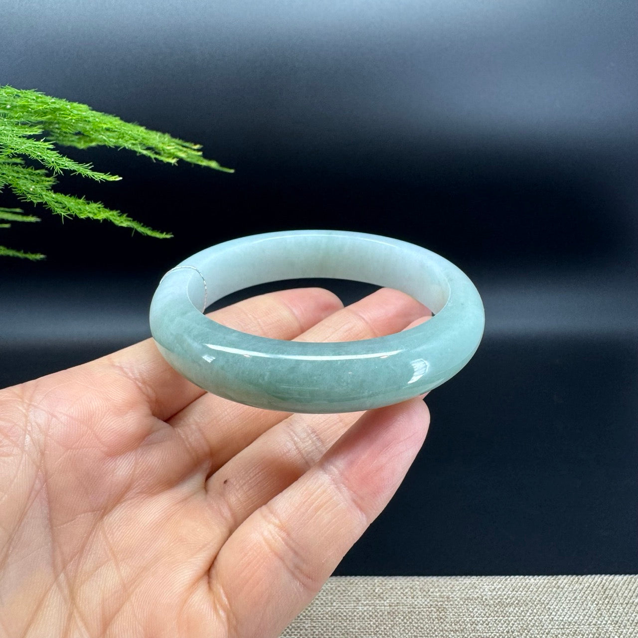 Genuine Burmese Matcha Green Jadeite Jade Bangle Bracelet (57.4mm)