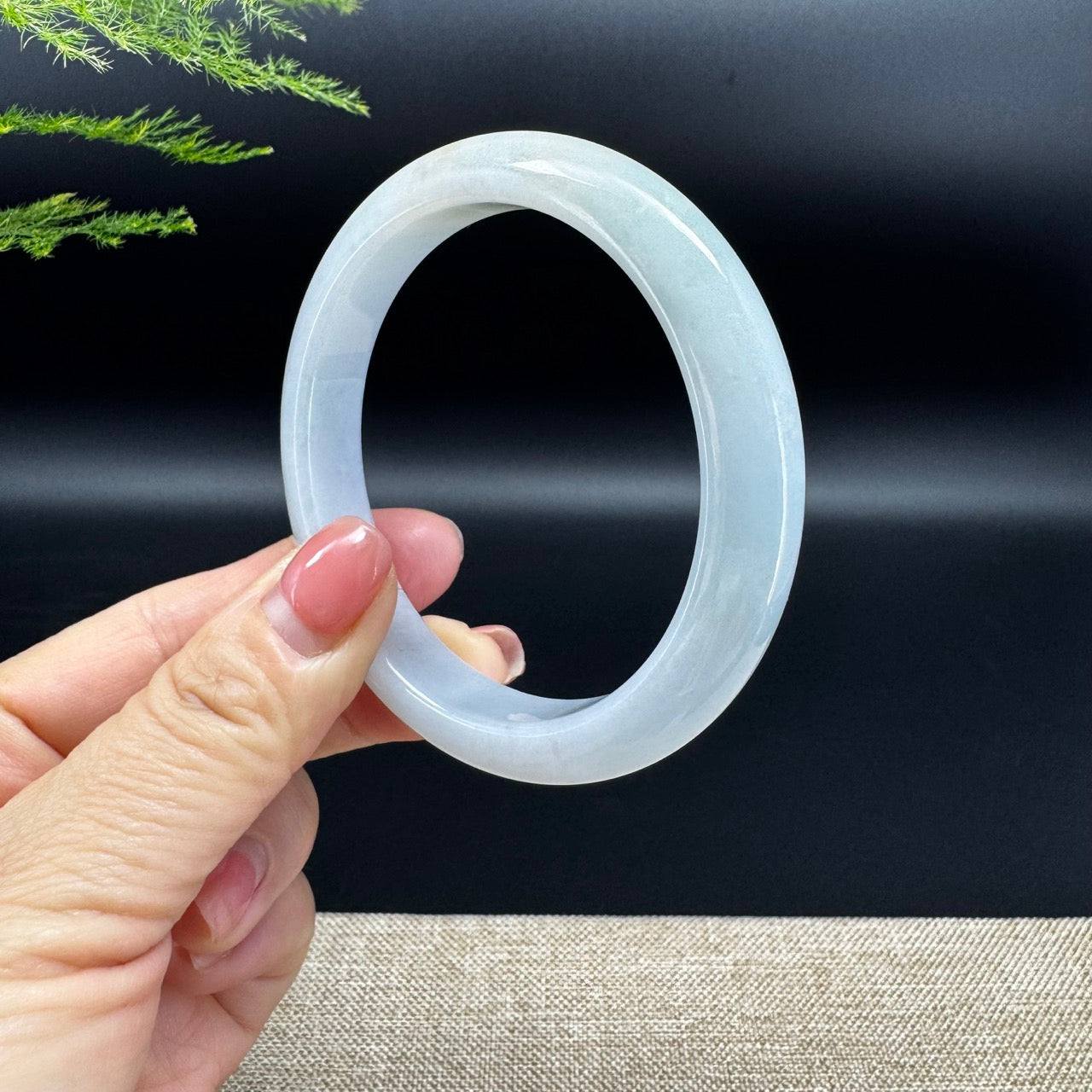 Genuine Burmese Green & Sajin Jadeite Jade Bangle Bracelet (59.4mm)