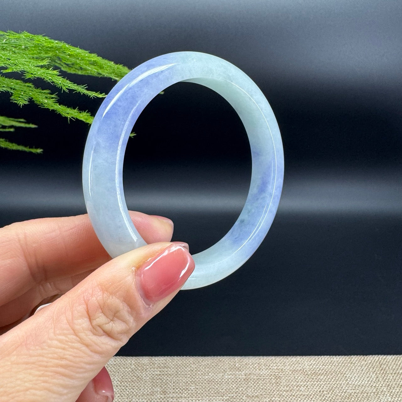 Genuine Burmese Blue Berry Jadeite Jade Bangle Bracelet (57.6mm)