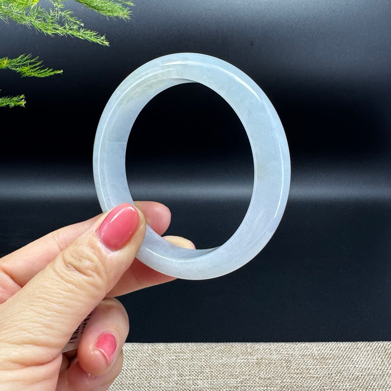 Genuine Burmese Moonight Jade Jadeite Bangle Bracelet ( 57.5mm )