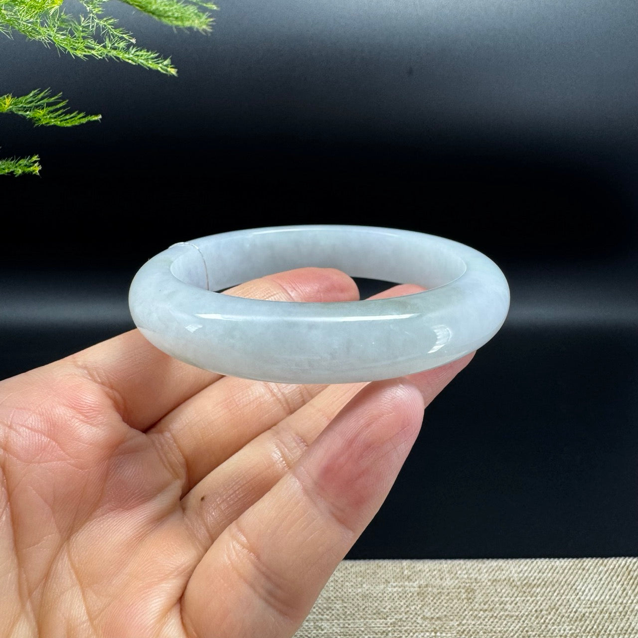 Genuine Burmese Moonight Jade Jadeite Bangle Bracelet ( 57.5mm )
