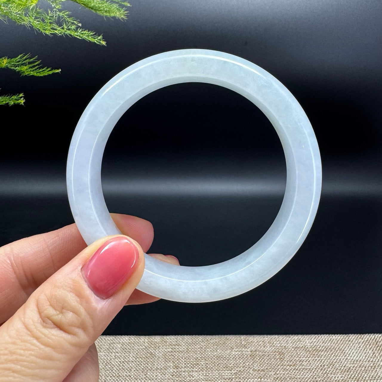 Genuine Burmese Moonight Jade Jadeite Bangle Bracelet ( 57.5mm )