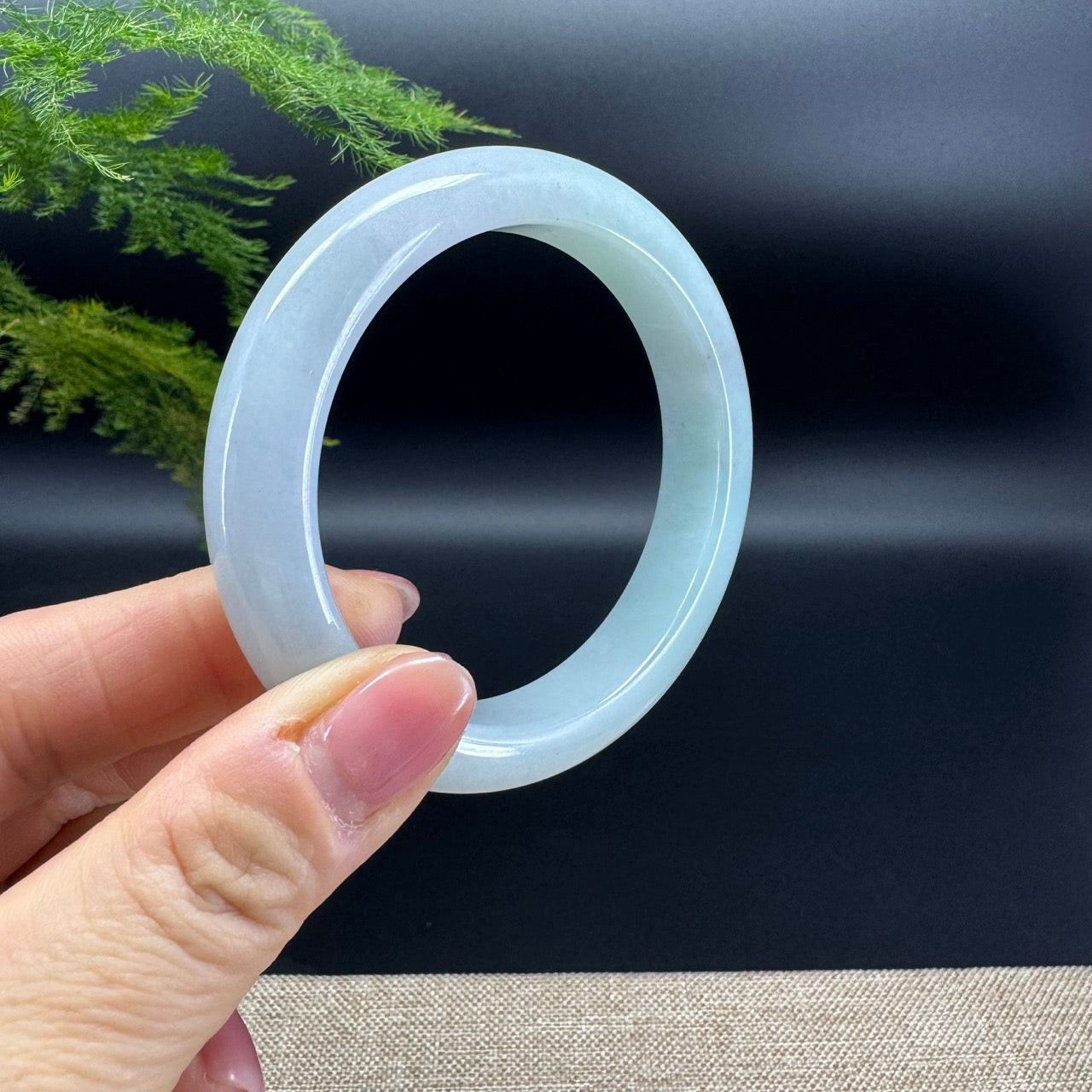 Genuine Burmese Light Wuji Green Jadeite Jade Bangle Bracelet (57.4mm)