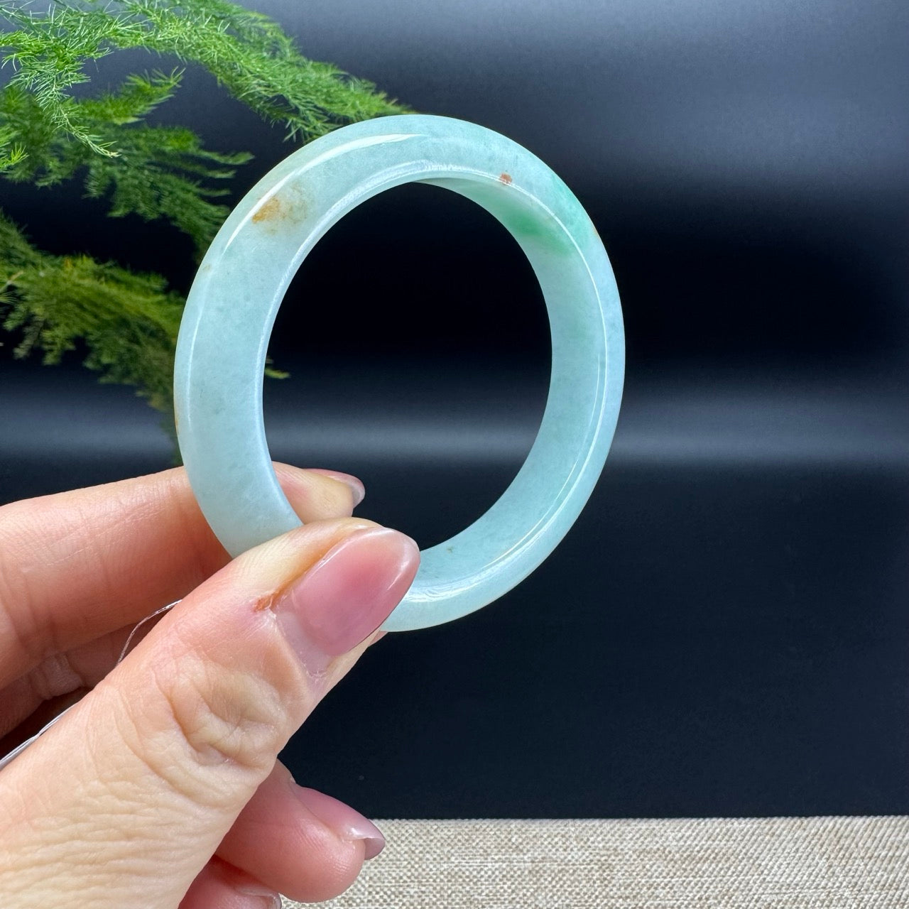 Genuine Burmese Green Jade Jadeite Bangle Bracelet (51.6mm)