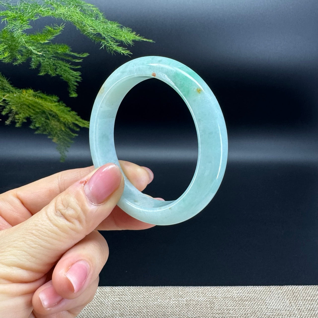 Genuine Burmese Green Jade Jadeite Bangle Bracelet (51.6mm)