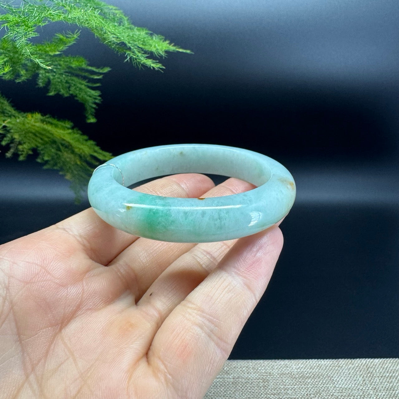 Genuine Burmese Green Jade Jadeite Bangle Bracelet (51.6mm)