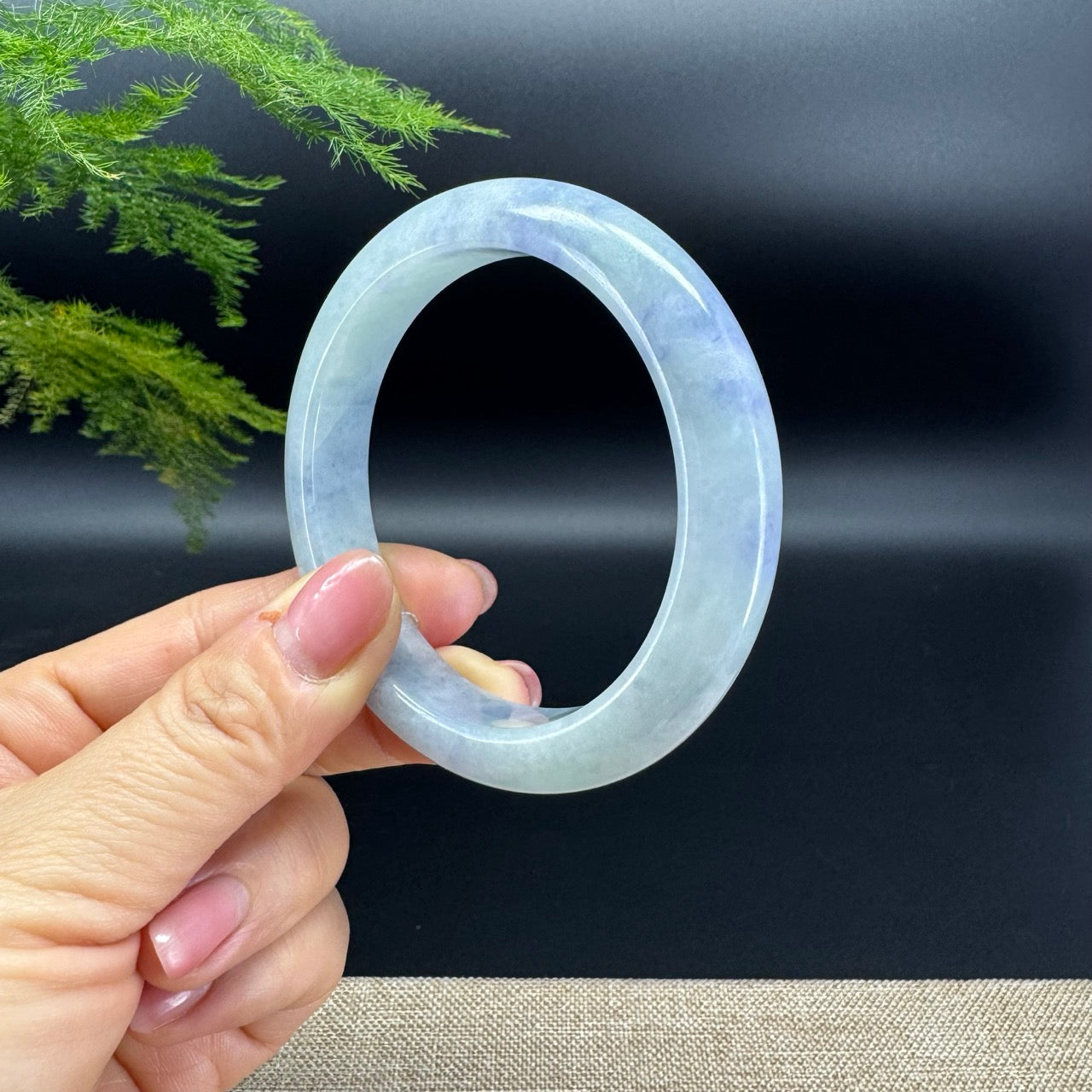 Genuine Burmese Blueberry Jadeite Jade Bangle Bracelet (59mm)