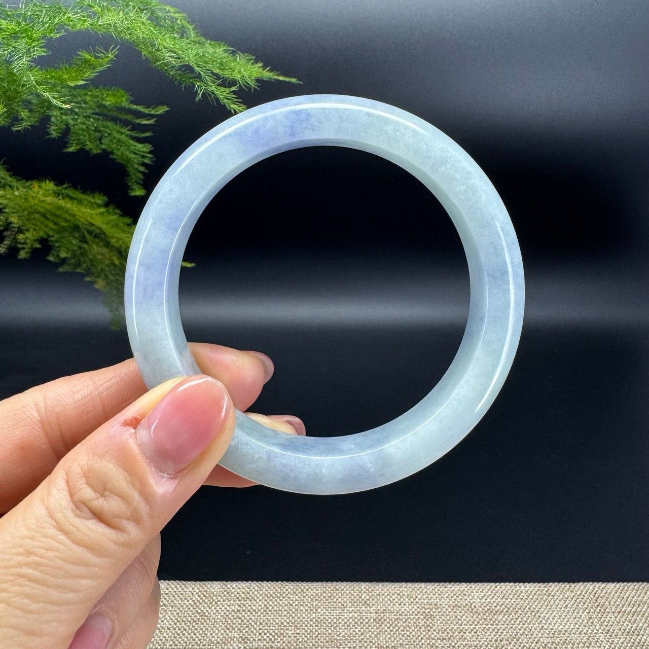 Genuine Burmese Blueberry Jadeite Jade Bangle Bracelet (59mm)