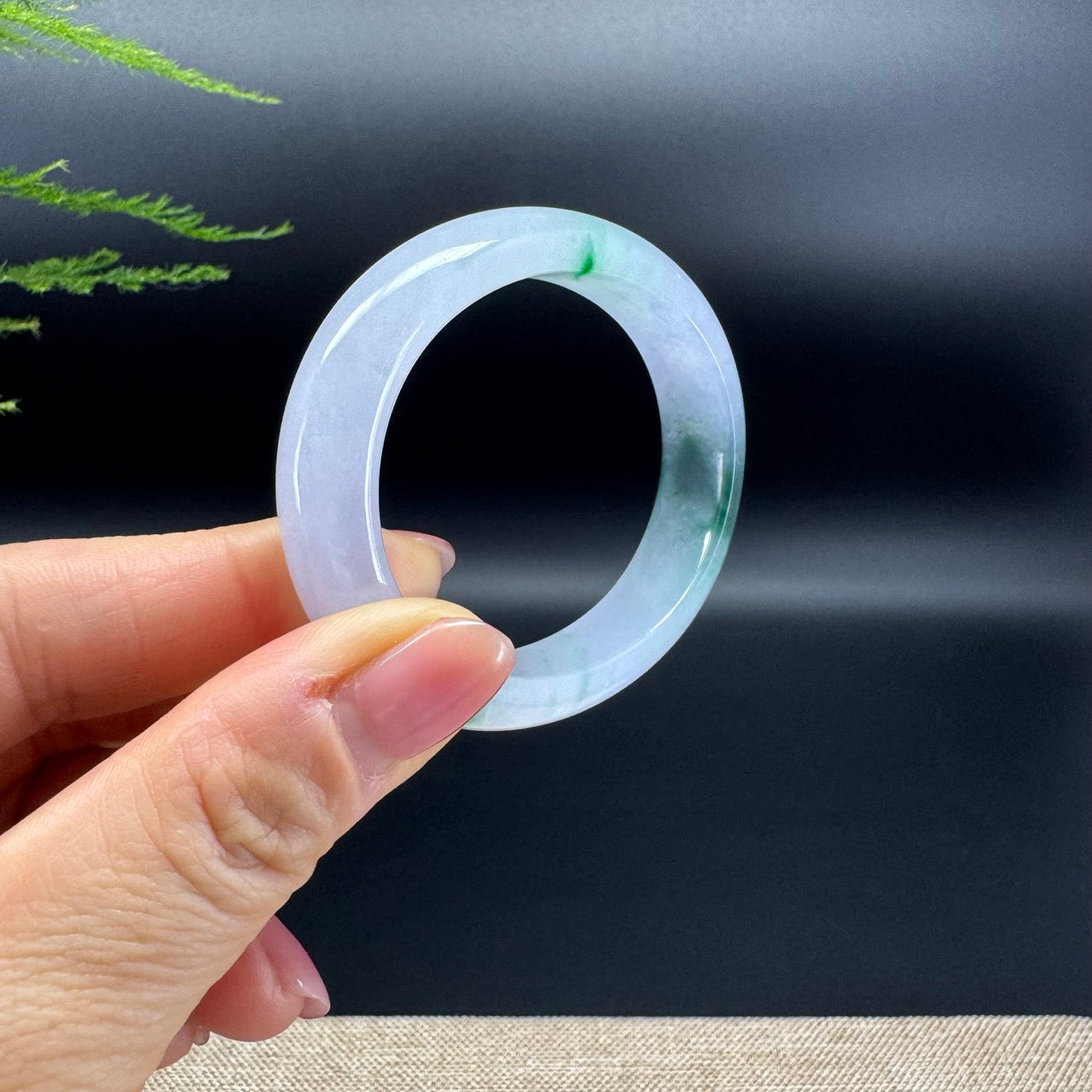 Genuine Burmese Icy Forest Green Jade Jadeite Bangle Bracelet ( 52.9*44mm )