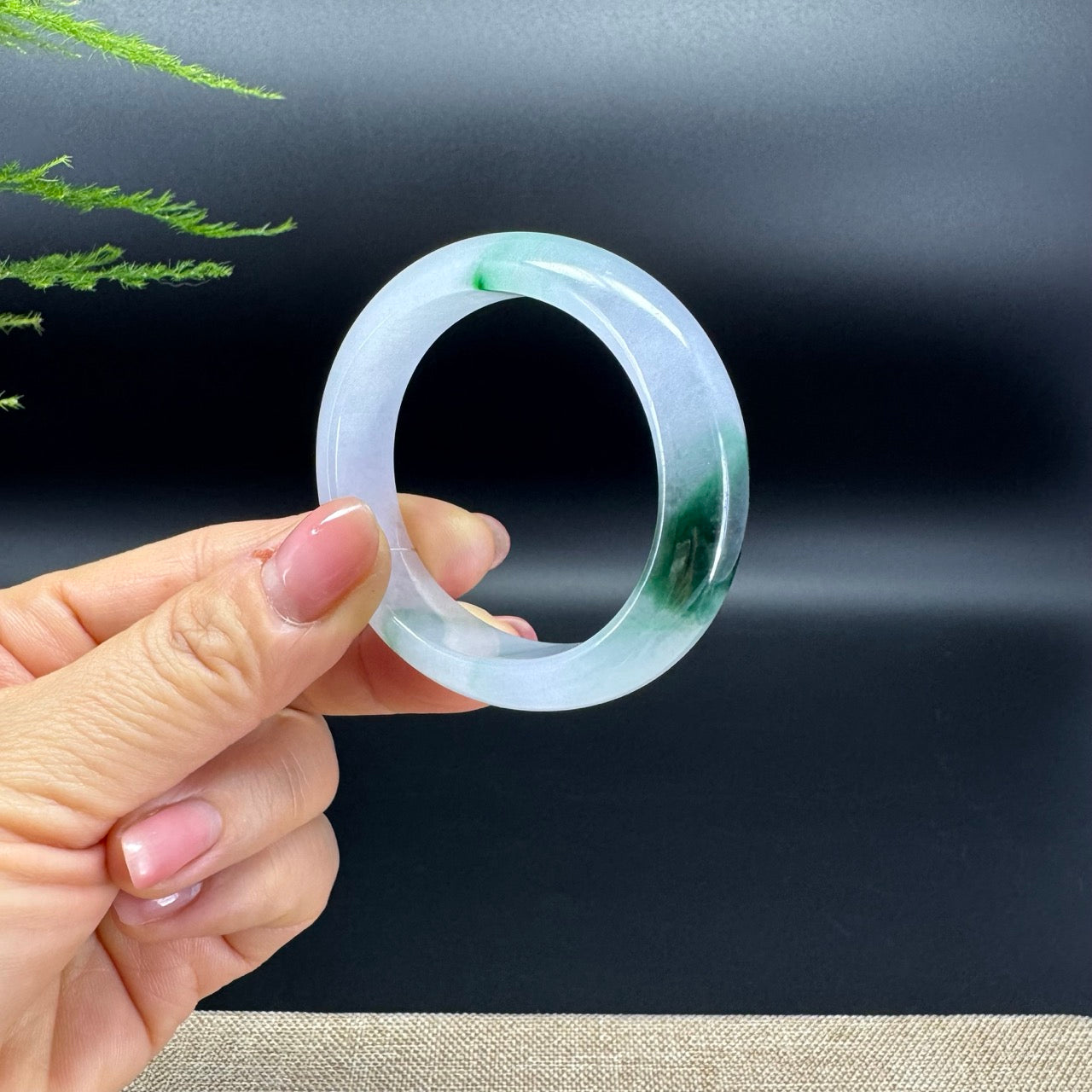 Genuine Burmese Icy Forest Green Jade Jadeite Bangle Bracelet ( 52.9*44mm )