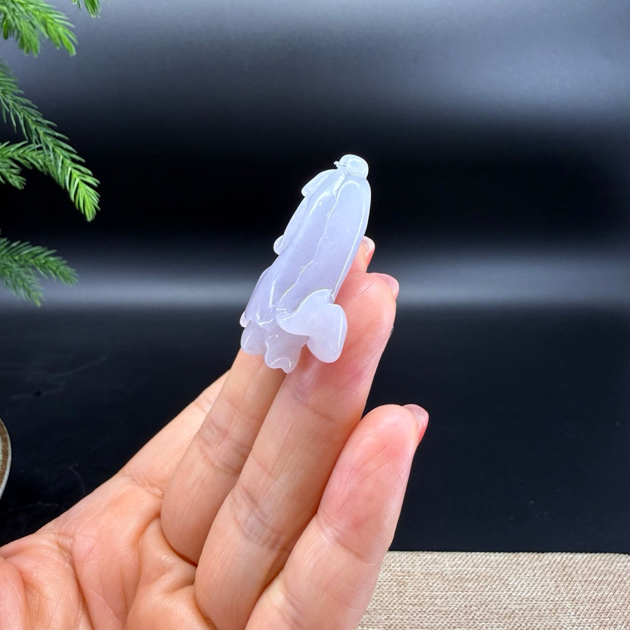 RealJade® Co. Natural Lavender Jadeite Jade Cabbage Necklace Pendant