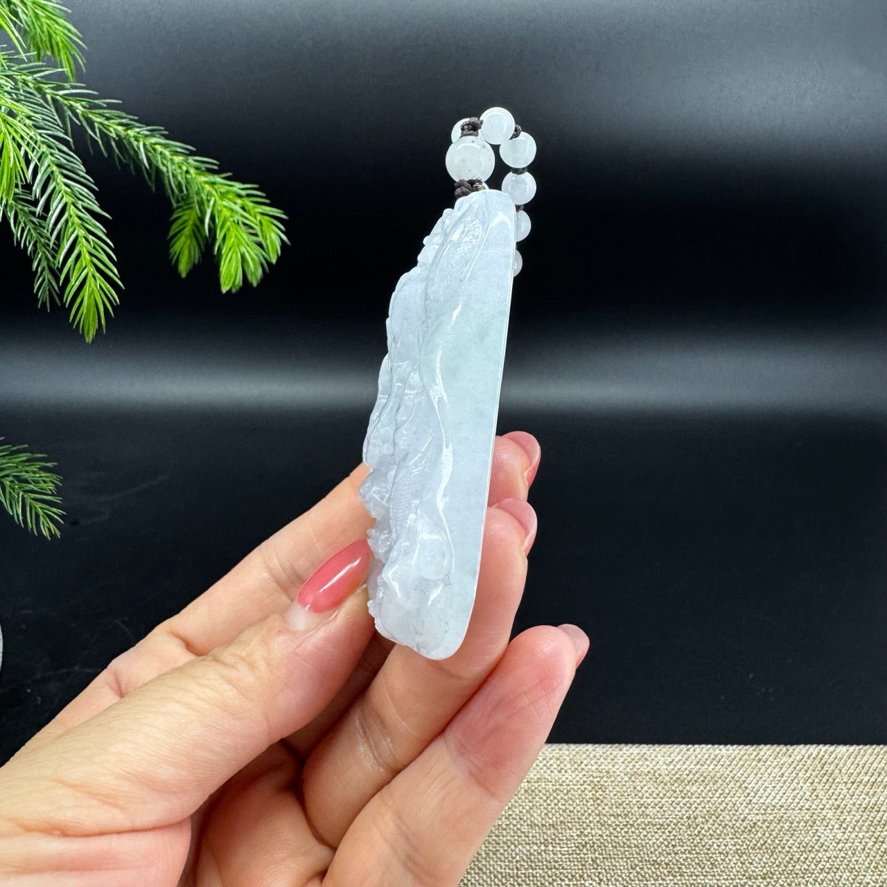 RealJade® Co. Natural Light Green Jadeite Jade Dragon Pendant