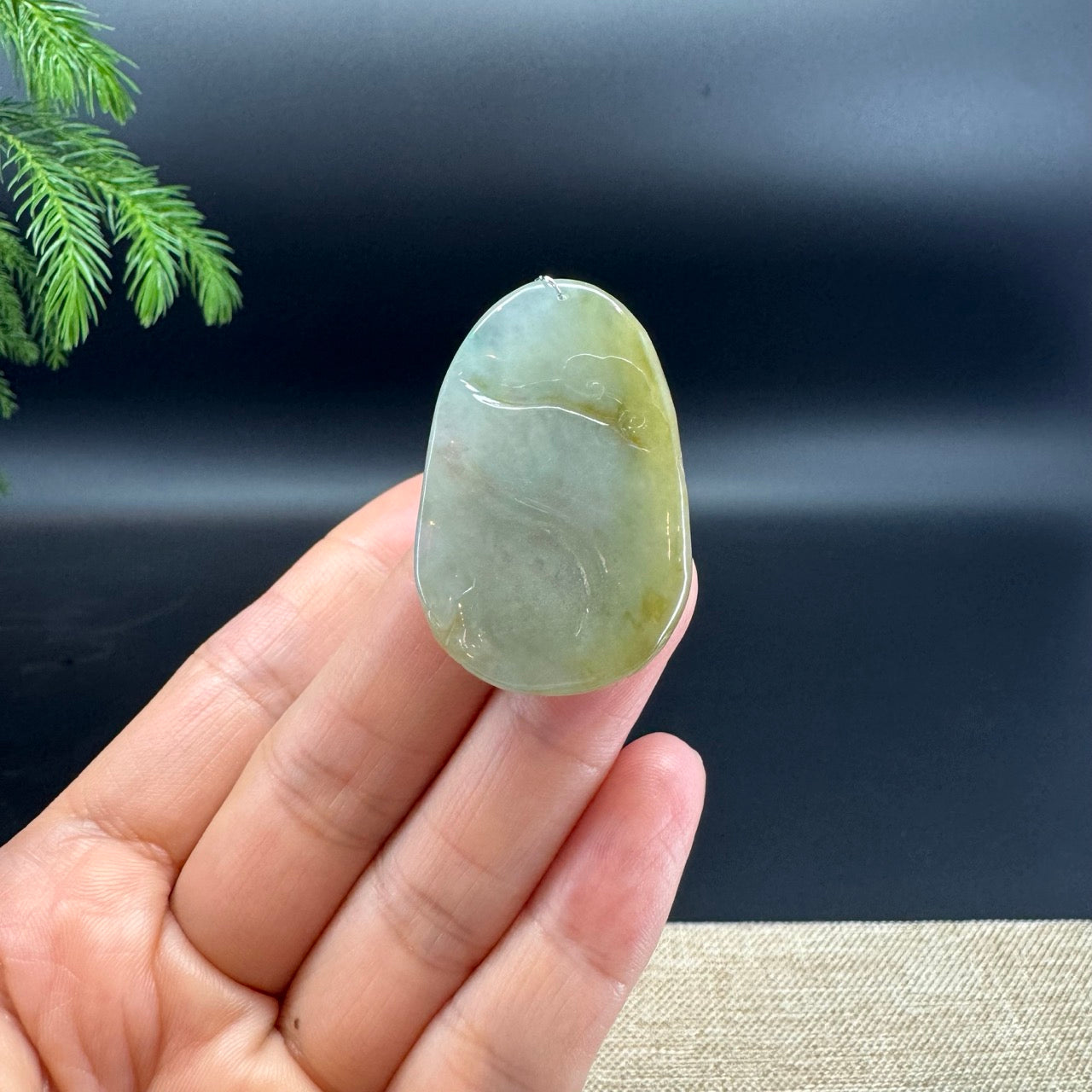 RealJade® Co.Natural Yellow Green Jadeite Jade Goat Necklace