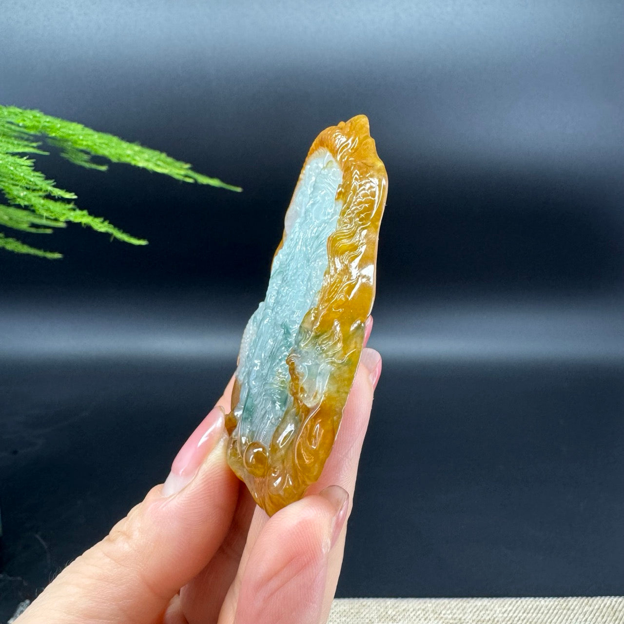 RealJade® Co. Genuine Yellow Green Jadeite Jade Guan Gong Pendant Necklace