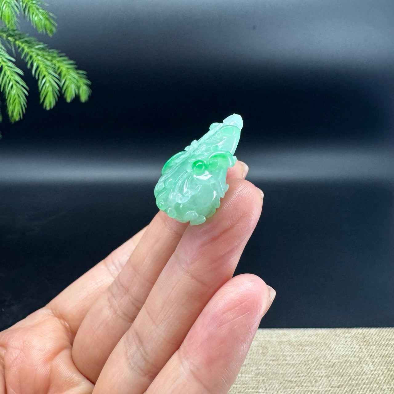 RealJade® Co. Natural Apple Green Jadeite Jade Cabbage Necklace Pendant