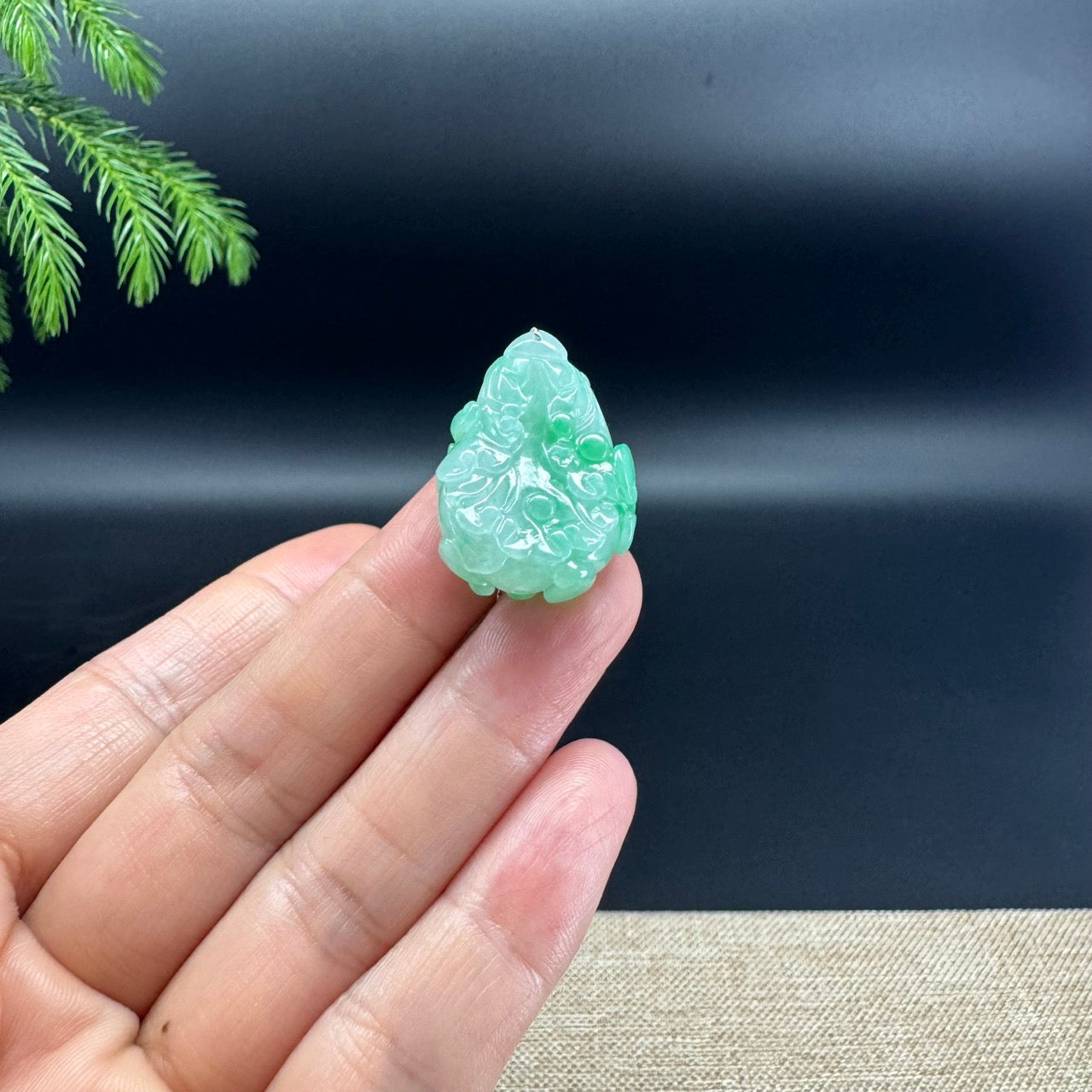 RealJade® Co. Natural Apple Green Jadeite Jade Cabbage Necklace Pendant