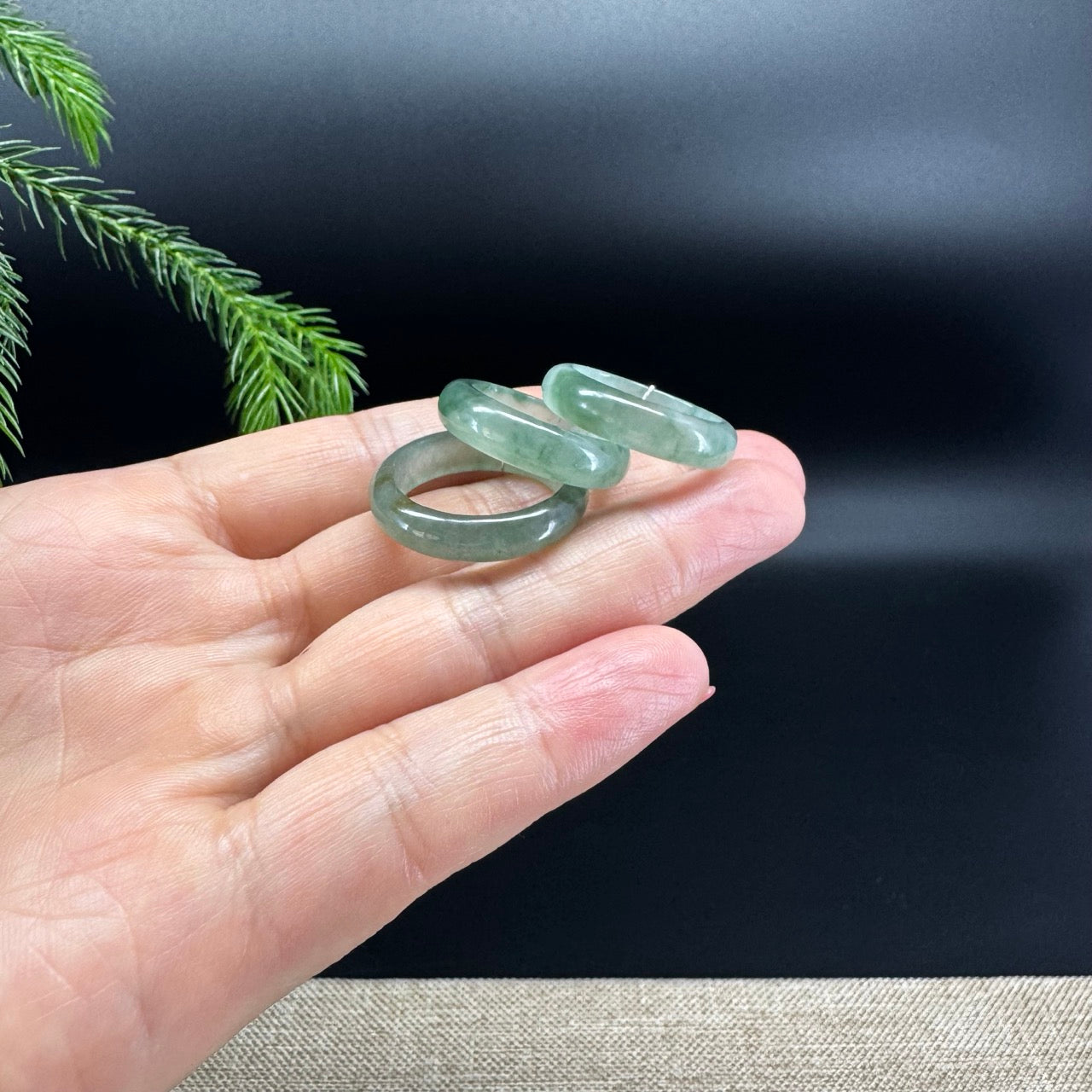 RealJade® Burmese Icy Oil Green Traditional Jadeite Jade Ring