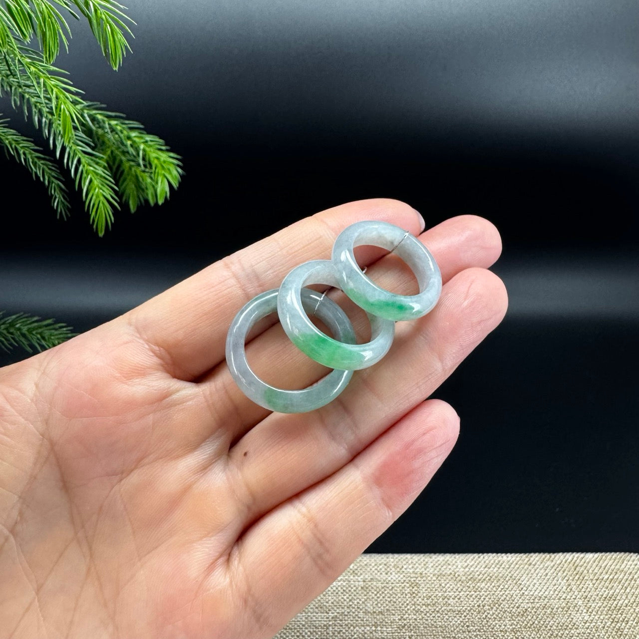RealJade® Burmese Smoky Wuji & Green Traditional Jadeite Jade Ring