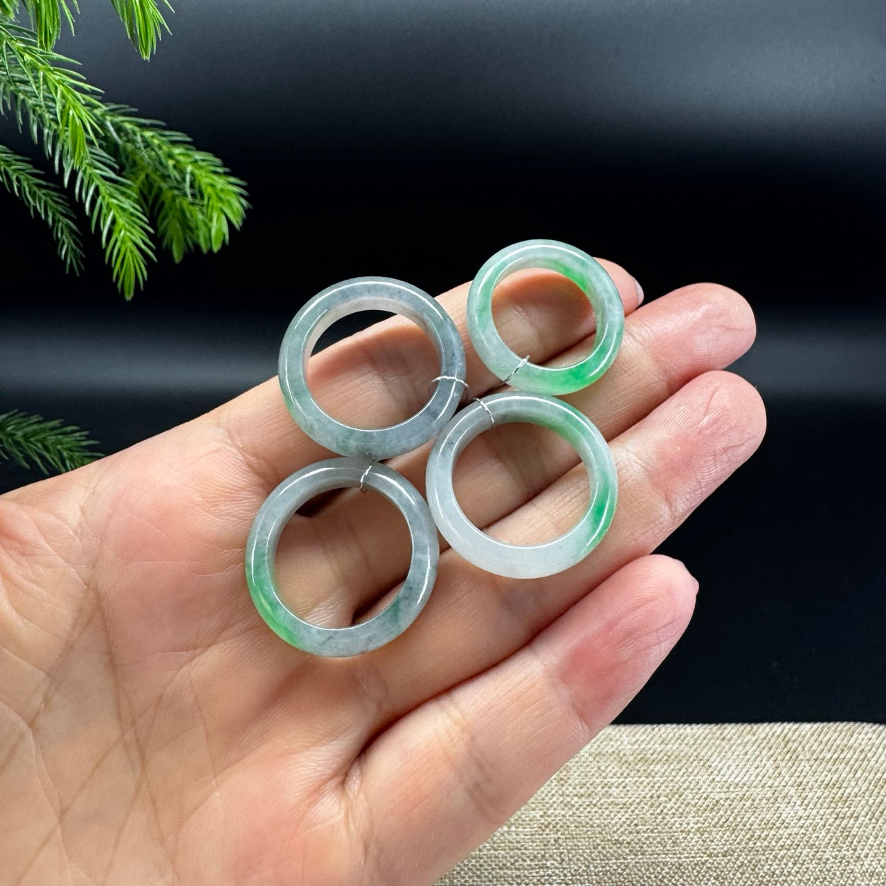 RealJade® Burmese Smoky Wuji & Green Traditional Jadeite Jade Ring