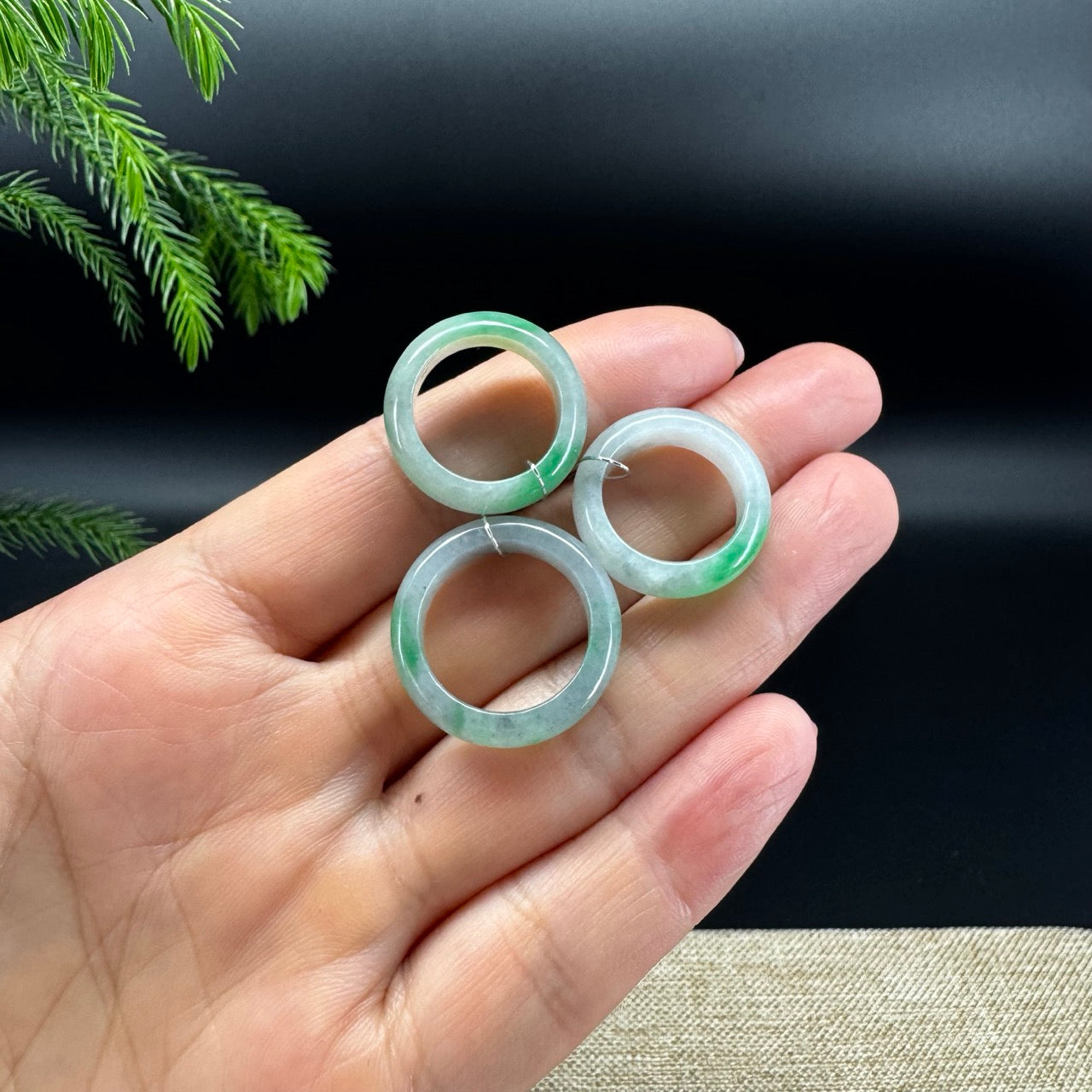 RealJade® Burmese Smoky Wuji & Green Traditional Jadeite Jade Ring