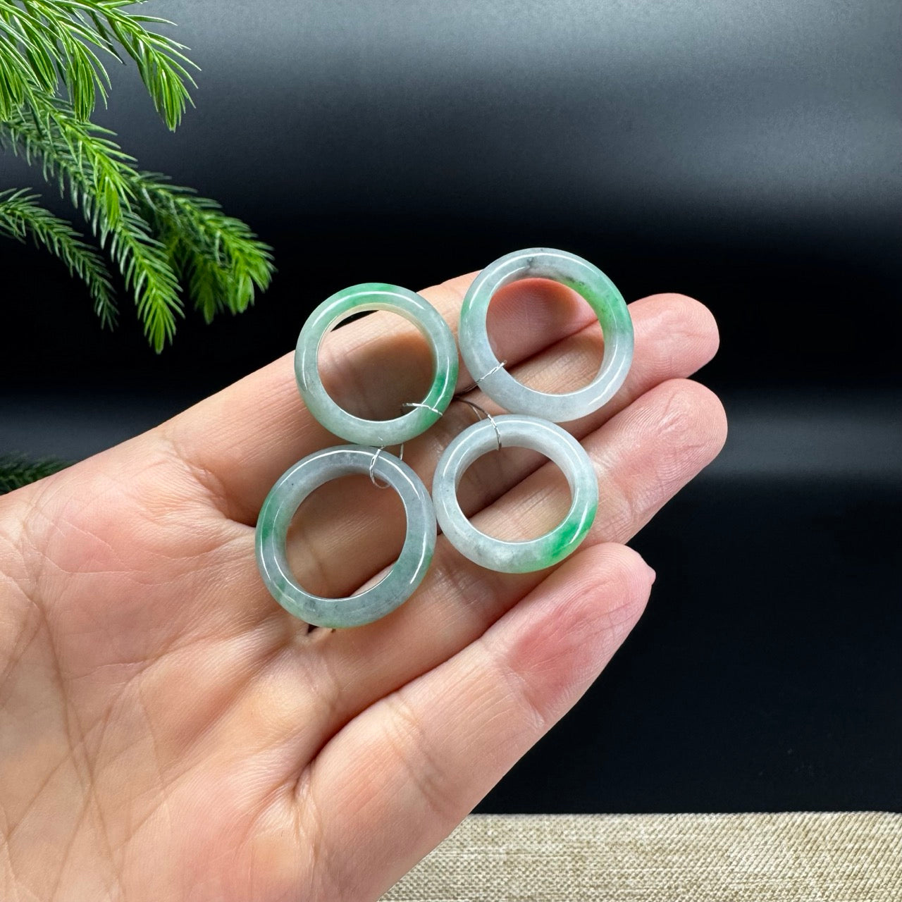 RealJade® Burmese Smoky Wuji & Green Traditional Jadeite Jade Ring