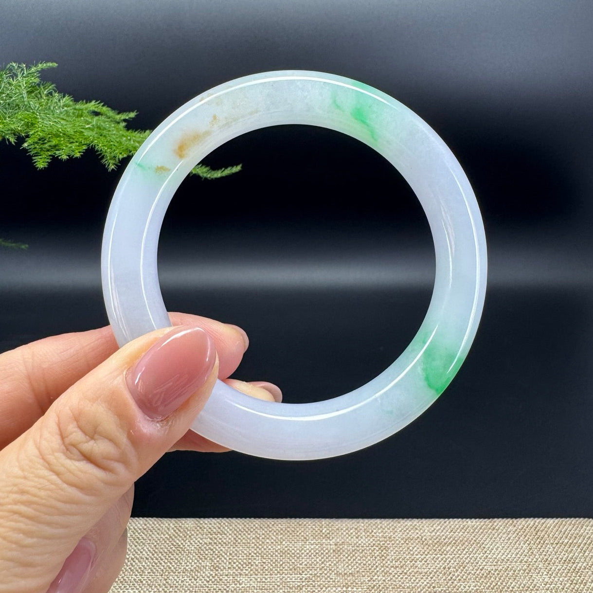 Genuine Burmese Icy Green Jade Jadeite Bangle Bracelet (58.9mm)