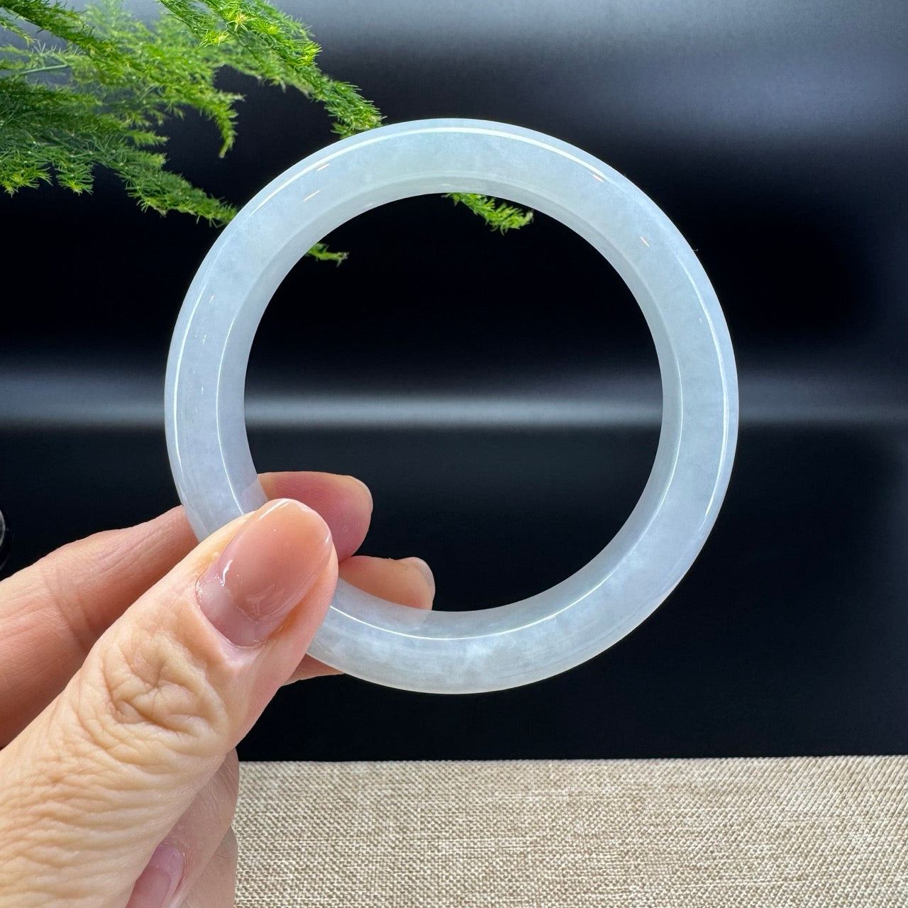 Genuine Burmese Icy Green Jade Jadeite Bangle Bracelet ( 58.2mm )