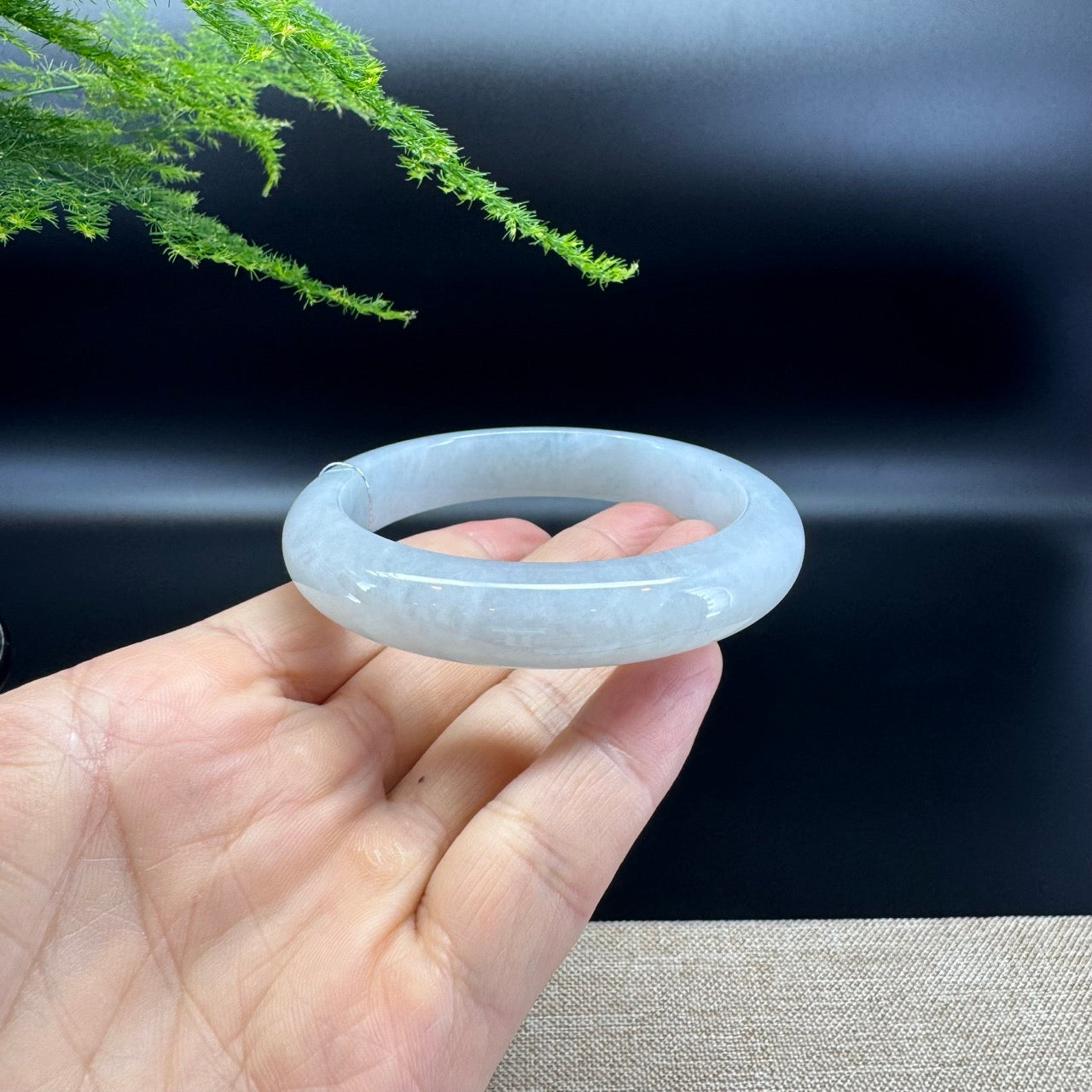 Genuine Burmese Icy Green Jade Jadeite Bangle Bracelet ( 58.2mm )