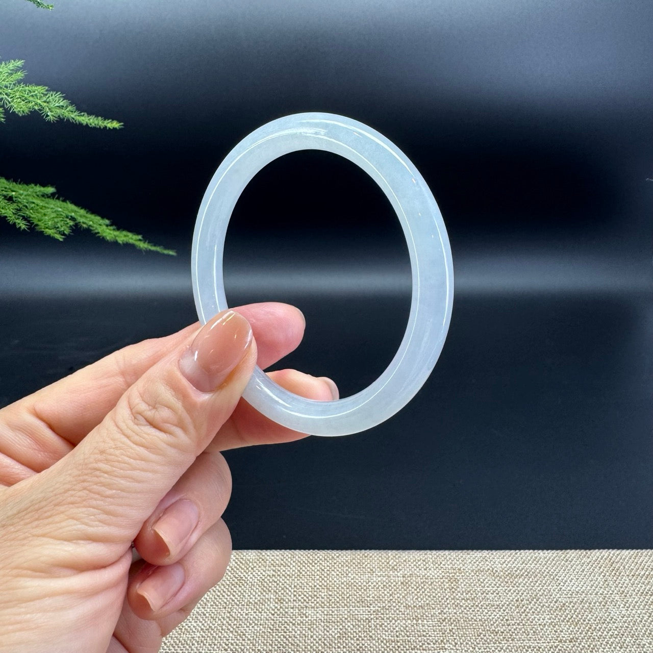 Genuine Burmese Icy Jade Jadeite Bangle Bracelet ( 51.7mm )