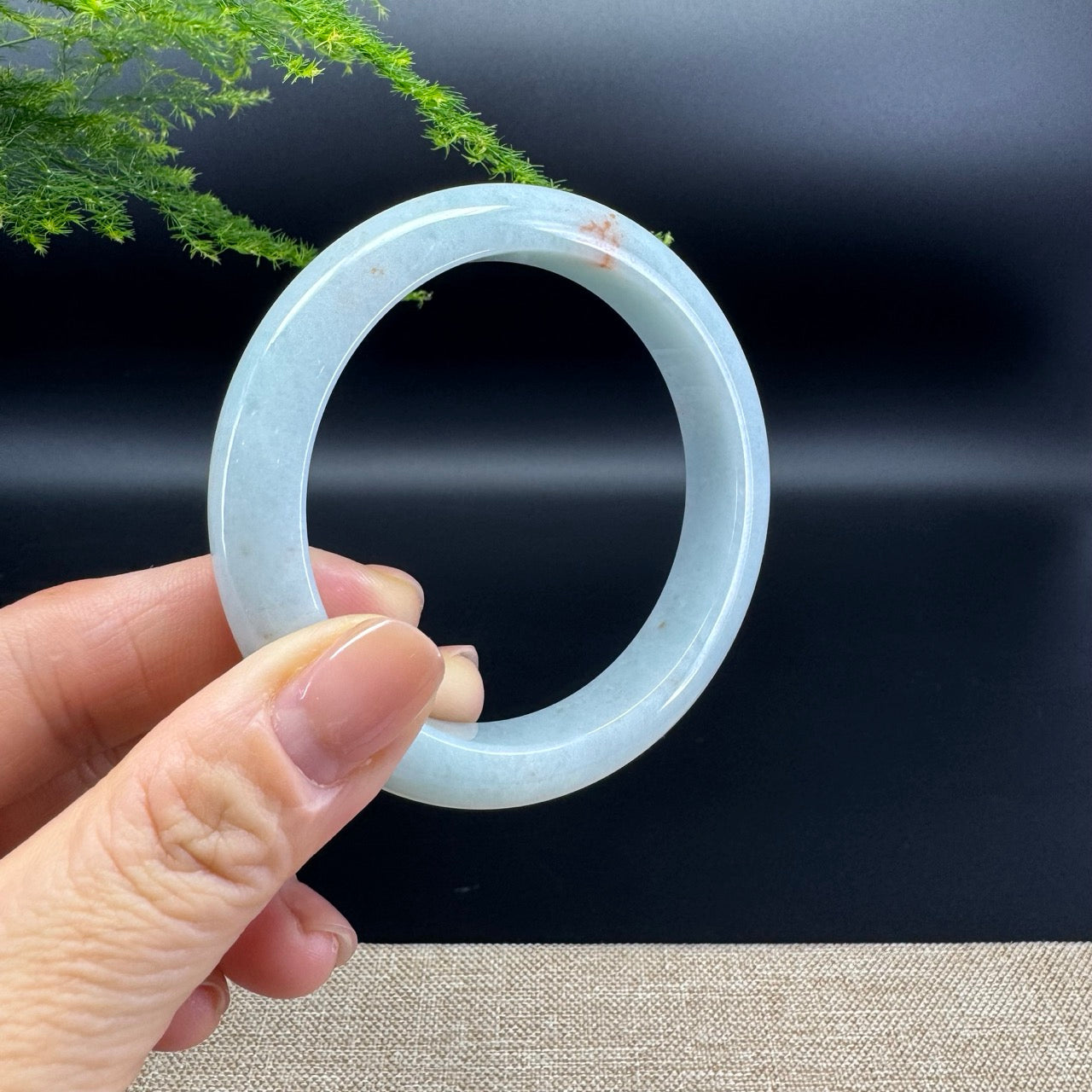 Genuine Burmese Icy Green Jade Jadeite Bangle Bracelet ( 57.2mm )