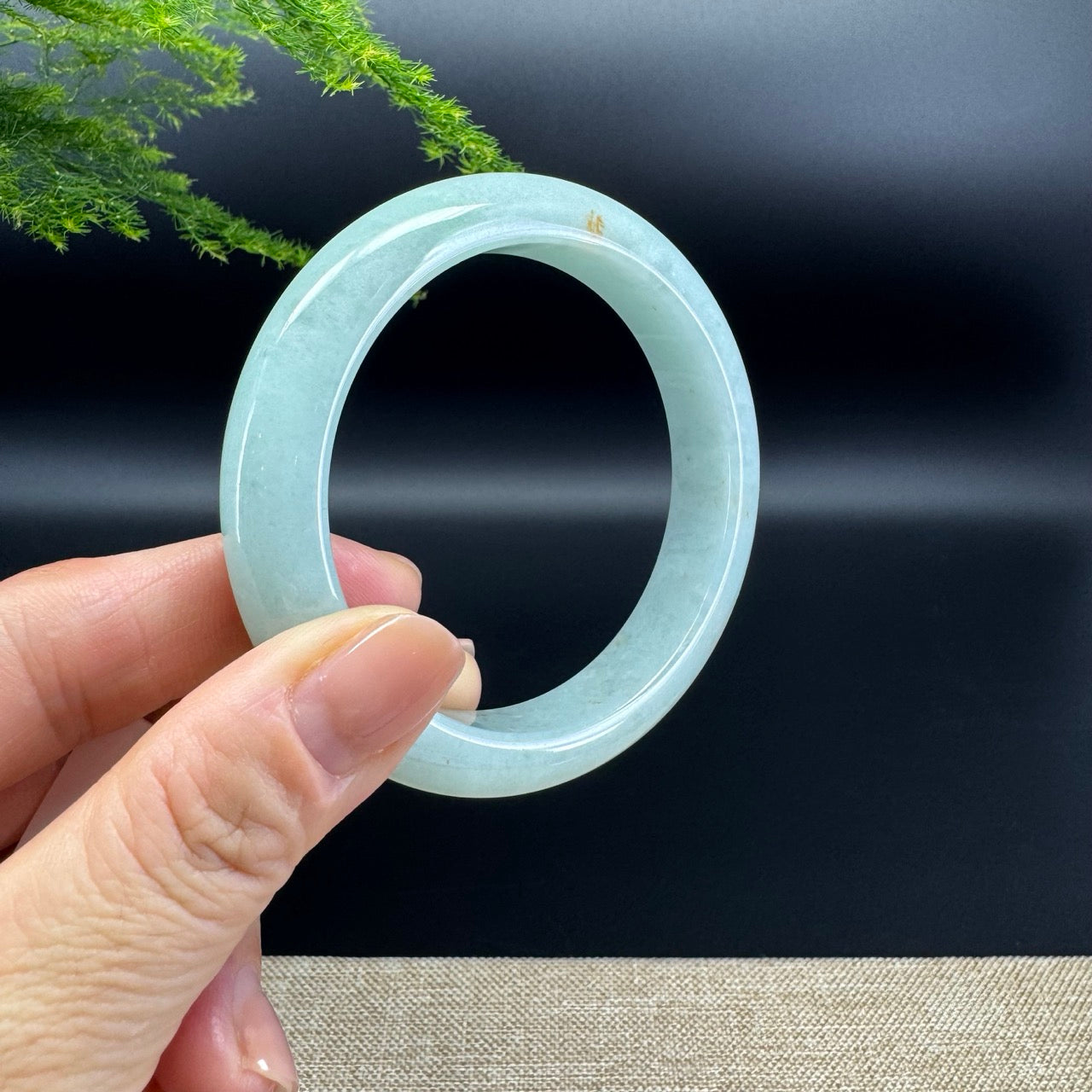 Genuine Burmese Apple Green Jade Jadeite Bangle Bracelet ( 57mm )