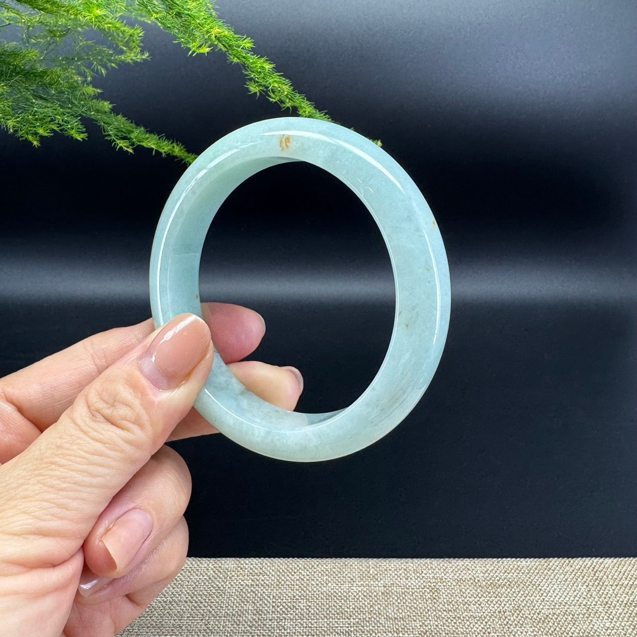 Genuine Burmese Apple Green Jade Jadeite Bangle Bracelet ( 57mm )
