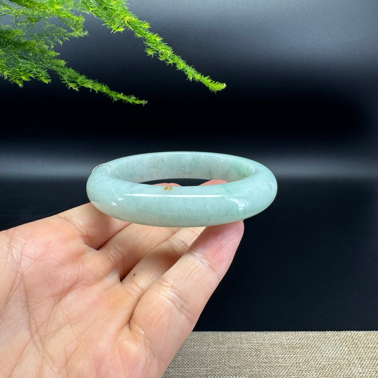 Genuine Burmese Apple Green Jade Jadeite Bangle Bracelet ( 57mm )