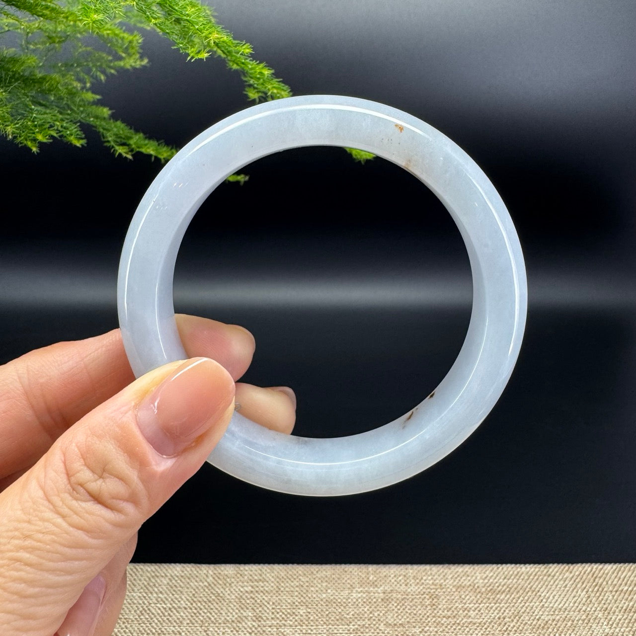 Genuine Burmese Icy Lavender Jade Jadeite Bangle Bracelet ( 57.2mm )