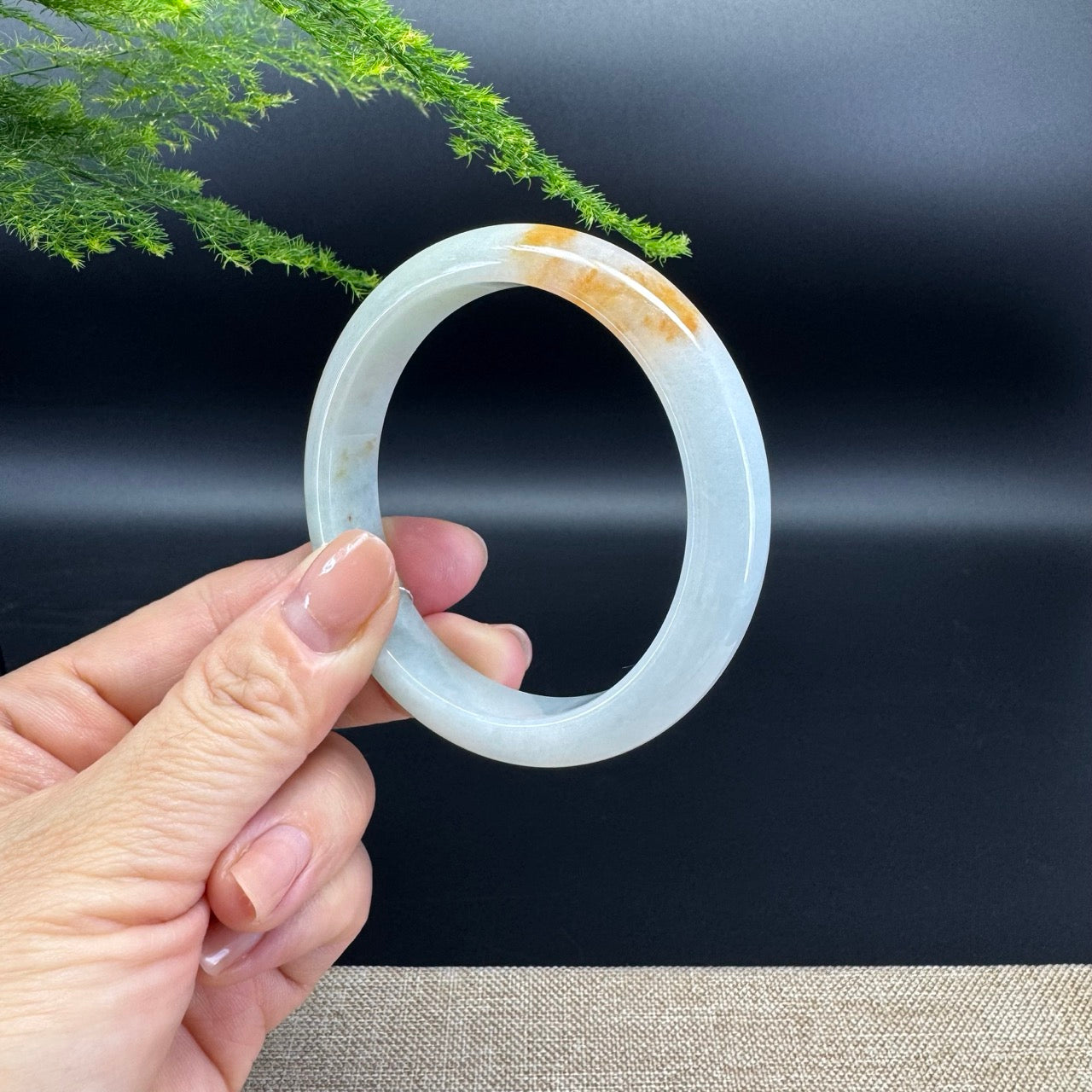 Genuine Burmese Green Jade Jadeite Bangle Bracelet ( 57.4mm )