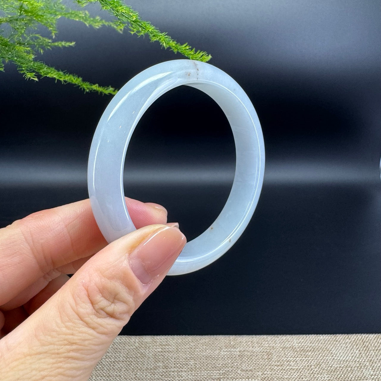 Genuine Burmese Icy Green Jade Jadeite Bangle Bracelet ( 56.9mm )