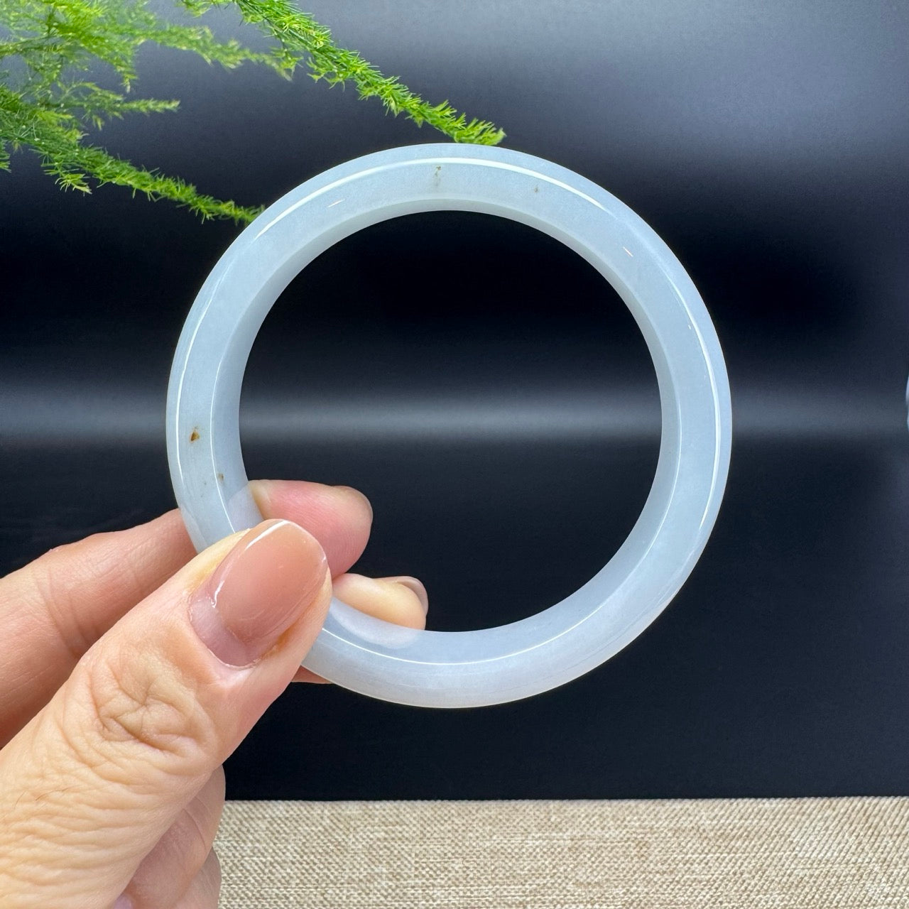 Genuine Burmese Icy Green Jade Jadeite Bangle Bracelet ( 56.9mm )
