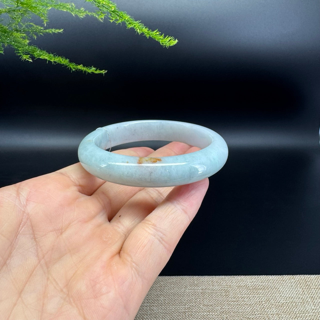 Genuine Burmese Green Jade Jadeite Bangle Bracelet ( 56.2mm )
