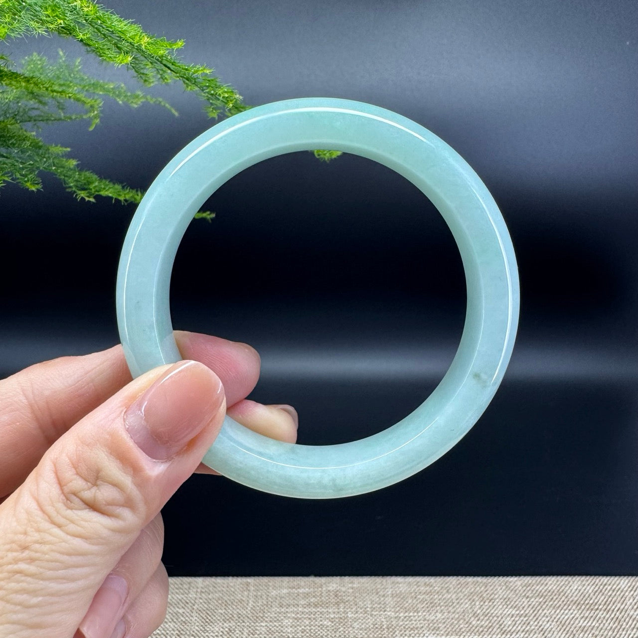 Genuine Burmese Green Jade Jadeite Bangle Bracelet (56.4mm )