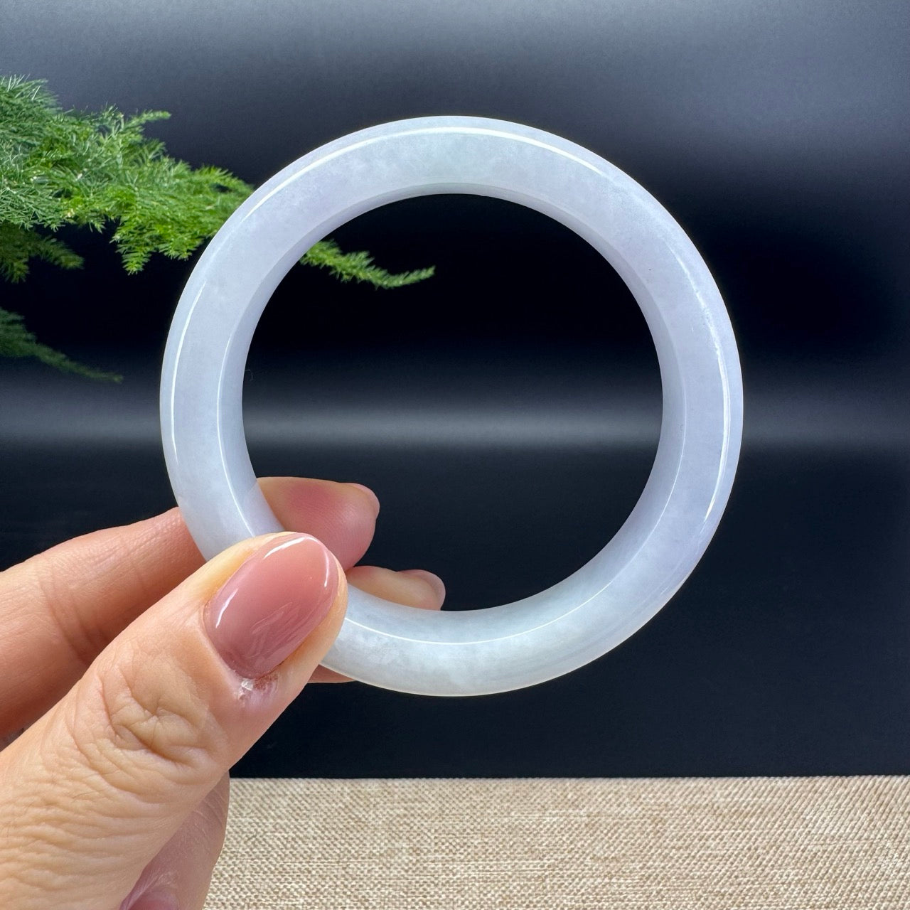 Genuine Burmese Lavender Jade Jadeite Bangle Bracelet (56.3mm)