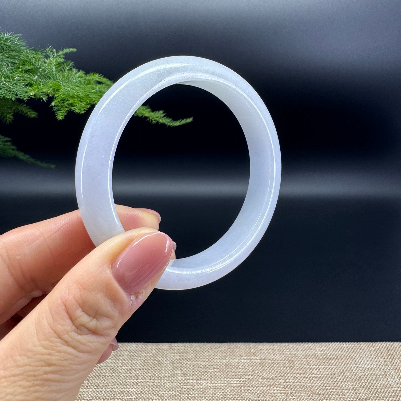 Genuine Burmese Lavender Jade Jadeite Bangle Bracelet (56mm)
