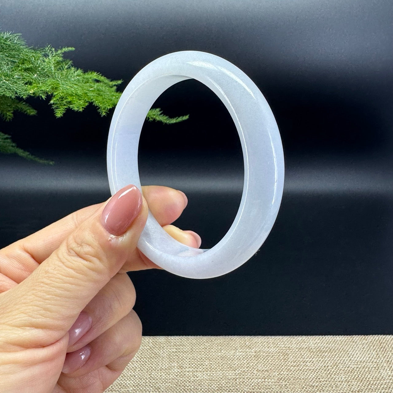 Genuine Burmese Lavender Jade Jadeite Bangle Bracelet (56mm)