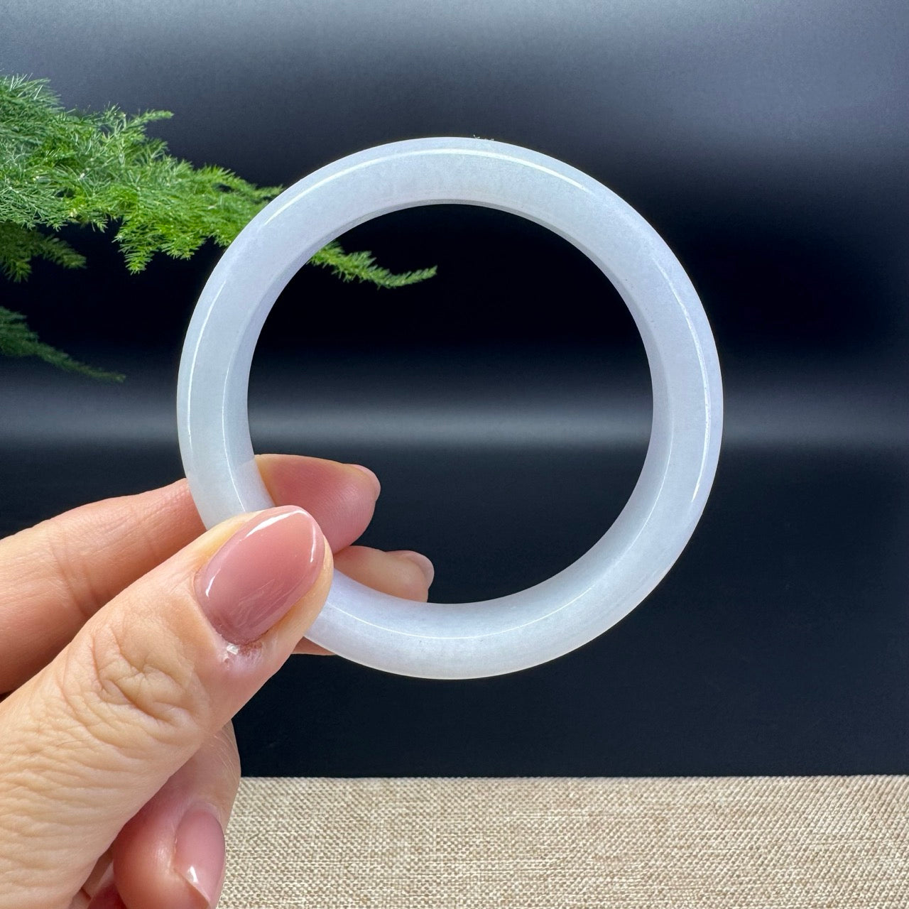 Genuine Burmese Lavender Jade Jadeite Bangle Bracelet (56mm)