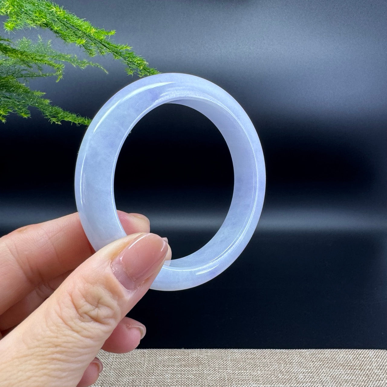 Genuine Burmese Lavender Jade Jadeite Bangle Bracelet ( 56.2mm )
