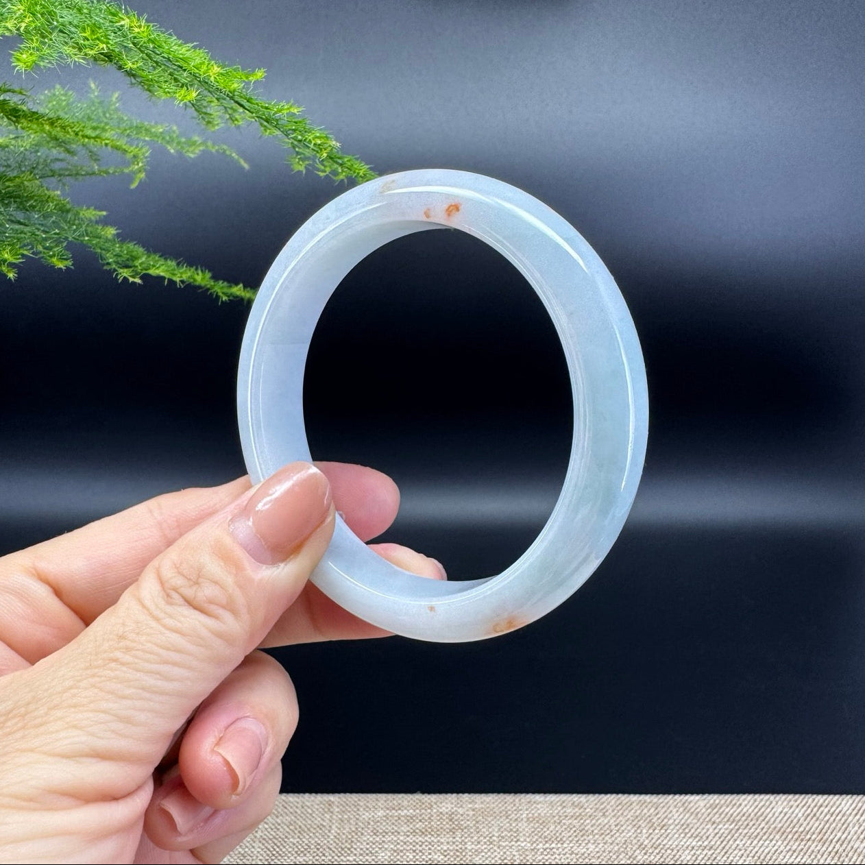 Genuine Burmese Icy Green Jade Jadeite Bangle Bracelet ( 56.1mm )